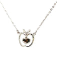 18K White Gold Apple Heart Diamond Necklace