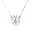 18K White Gold Apple Heart Diamond Necklace