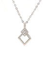 18K White Gold Petitle Double V Diamond Necklace