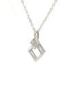 18K White Gold Petitle Double V Diamond Necklace