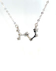 18K White Gold Scorpio Zodiac Diamond Necklace