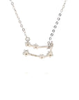 18K White Gold Gemini Zodiac Diamond Necklace