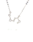 18K White Gold Leo Zodiac Diamond Necklace