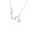 18K White Gold Leo Zodiac Diamond Necklace