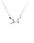 18K White Gold Virgo Zodiac Diamond Necklace