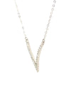 18K White Enlarge V Full Diamond Necklace