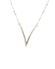 18K White Enlarge V Full Diamond Necklace