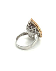 18K Rose Gold Split Colour Shoulder Pear Full Pave Top Diamond Ring