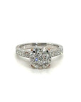 18K White Gold Split Colour Top Lotus Cluster Diamond Ring