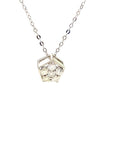 18K White Gold Five Leaft Flower Diamond Necklace