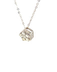 18K White Gold Five Leaft Flower Diamond Necklace