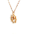 18K Rose Gold Round Wreath Diamond Necklace