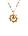 18K Rose Gold Round Wreath Diamond Necklace