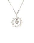 18K White Gold Rounf Wreath Diamond Necklace