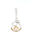18K White Gold Swan Love Diamond Centre Diamond Pendant