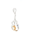 18K White Gold Swan Love Diamond Centre Diamond Pendant