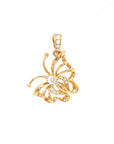18K Rose Gold Butterfly Double Wings Diamond Pendant