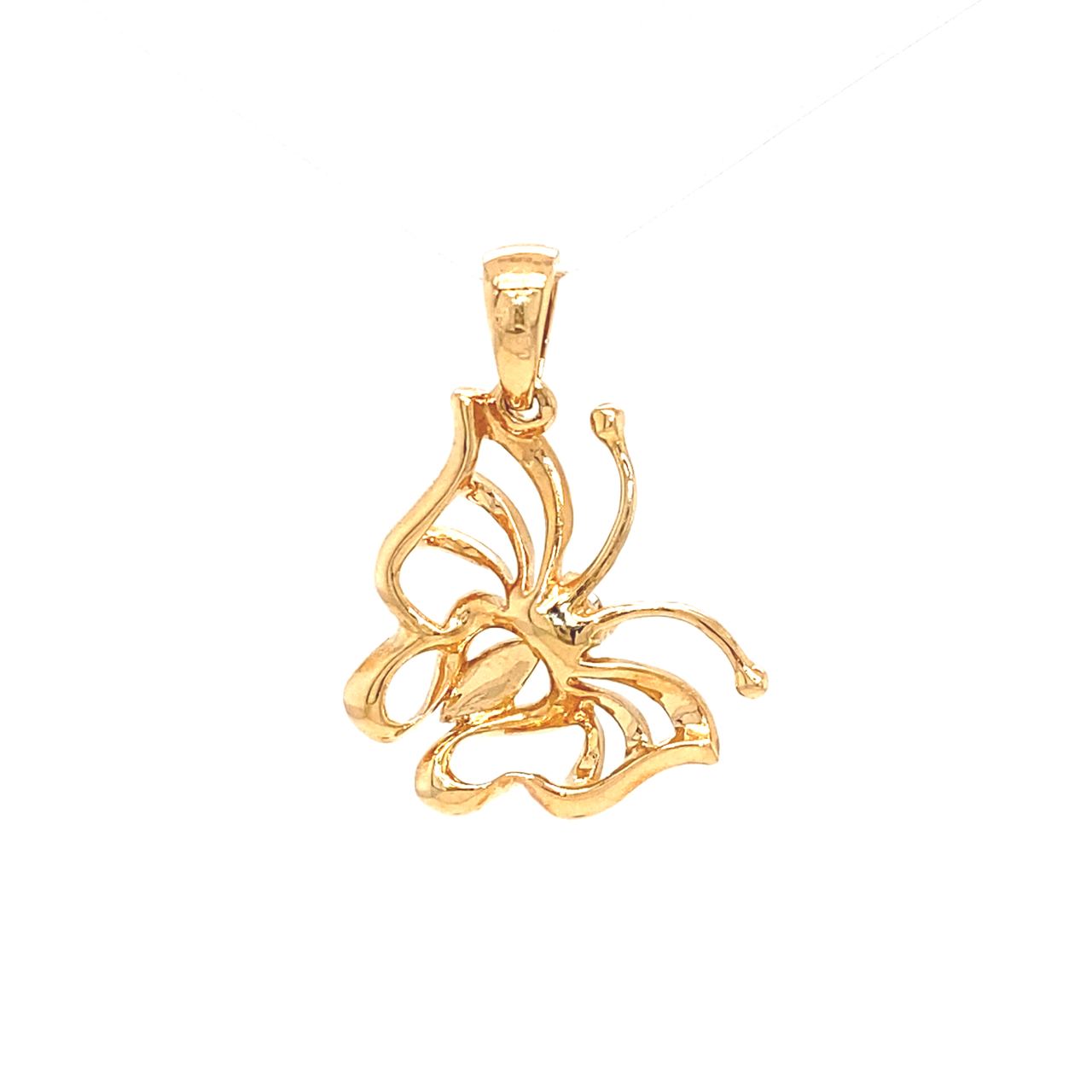 18K Rose Gold Butterfly Double Wings Diamond Pendant