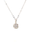 18K White Gold Petite Halo llusion Setting Diamond Necklace