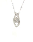 18K White Gold Love Oval Diamond Necklace