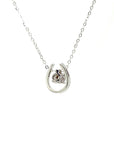 18K White Gold U Shaped Swing Stone Full Diamond Necklace