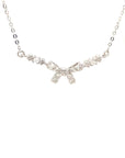 18K White Gold Center Bow Diamond Necklace