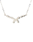 18K White Gold Center Bow Diamond Necklace