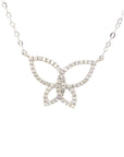 18K White Gold Crossover Butterfly Full Diamond Necklace