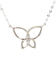 18K White Gold Crossover Butterfly Full Diamond Necklace