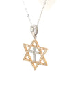 18K Rose Gold Cross Star Diamond Necklace