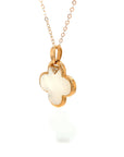 18K Rose Gold Simple Flower Mother of Pearl Diamond Necklace