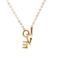 18K Rose Gold Classic Font Vertical Love Full Diamond Necklace