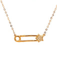 18K Rose Gold Star Pin Diamond Necklace