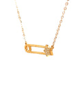 18K Rose Gold Star Pin Diamond Necklace