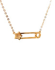 18K Rose Gold Star Pin Diamond Necklace