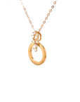 18K Rose Gold Circle Deco Diamond Necklace