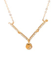 18K Rose Gold Mechanical Open Square Circle Diamond Necklace