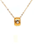 18K Rose Gold Roman Timeless Weel Diamond Necklace