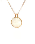 18K Rose Gold Pin Round Mother of Pearl Diamond Necklace
