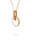 18K Rose Gold Moving Round Mother of Pearl Diamond Necklace