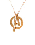 18K Rose Gold Circle A Diamond Necklace