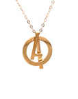 18K Rose Gold Circle A Diamond Necklace