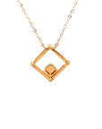 18K Rose Gold Mechanical Open Square Full Diamond Necklace