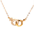 18K Rose Gold Boy Girl Sign Diamond Necklace