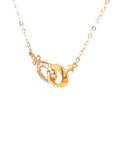 18K Rose Gold Boy Girl Sign Diamond Necklace