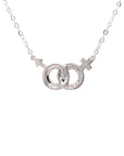 18K White Gold Boy Girl Sign Diamond Necklace