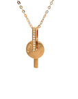 18K Rose Gold Honey Mechanical Arrow Wheel Diamond Necklace