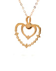 18K Rose Gold Double Heart Diamond Necklace