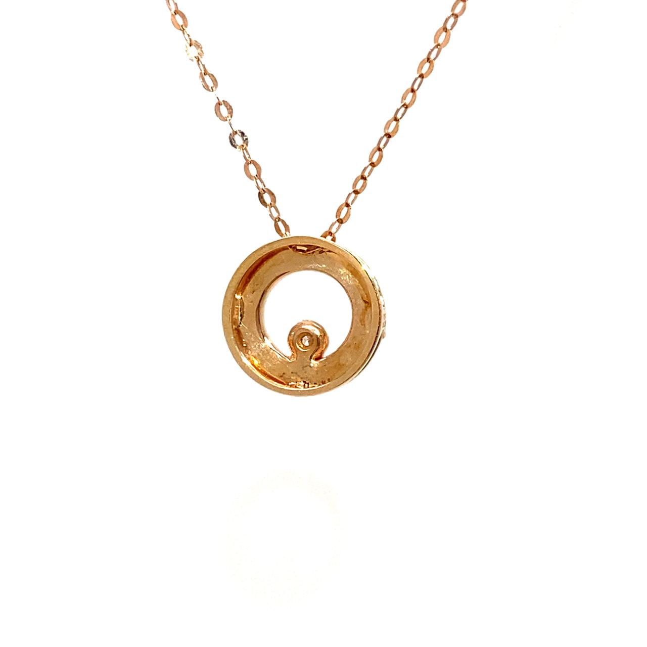 18K Rose Gold 3D Circle Diamond Charms Pendant