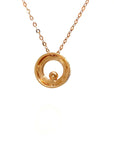 18K Rose Gold 3D Circle Diamond Charms Pendant
